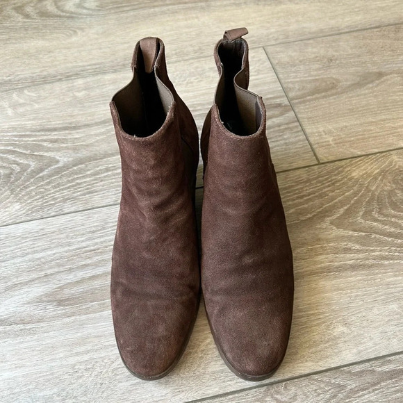 Ralph Lauren Brown Suede Leather  Wedge Ankle Boots - Picture 3 of 13